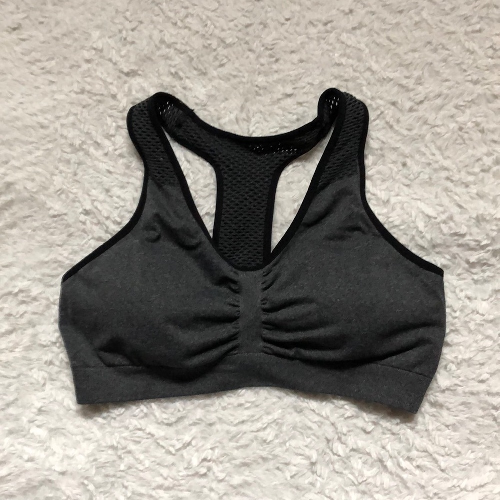Gray sports bra w mesh back! (3/$9!)